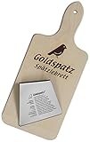 Goldspatz Spätzlebrett inkl. Edelstahl-Schaber (Besonderheit: Spätzle-Rezept eingraviert!)