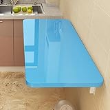 Wandklapptisch, herunterklappbarer Schreibtisch zur Wandmontage, zusammenklappbarer Schreibtisch, Küchen-Esstisch, perfekte Ergänzung für Heimbüro/Wäscherei/Hausbar/Küche und Esszimmer ( Color : Blue