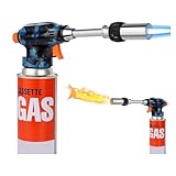 Lötlampe, Profi Küchenbrenner Einstellbare Flamme zum Kochen, Backen, BBQ & Camping, Gaszündung Flammenwerfer Brenner