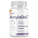 AmylaDol Verdauung Hund 90 Tabletten, Natürliche Verdauungsenzyme einschließlich Amylase, Lipase und Protease. Diätetisches Nahrungsergänzungsmittel bei Verdauungsstörungen bei Hund und Katze