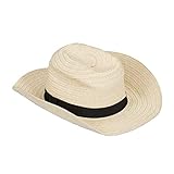 Relaxdays Panamahut, cooler Strohhut im Mafia Look, Damen & Herren, Fasching, Bogart Hut mit schwarzem Stoffband, beige