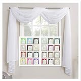 Megachest, maßgeschneiderter Voile-Querbehang, 26 Farben zur Auswahl, Voile Polyester, schneeweiß, 57'X118'(145cmX300cm)