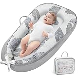 URMYWO Babynestchen Neugeborene - Nestchen Baby 90x50 cm - Kokon Handmade zweiseitig Reisebett für Babys aus 100% Baumwolle - Baby Nest