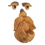 TOGEVAL Baumgesicht Vogelhaus Wetterfestes Outdoor Gartenornament mit Leuchtenden Augen Lustige Baumgesichter Deko für Wildvogelfütterung und Naturnahe