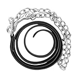 JA Horse JA3007 Führkette Lederführleine mit Kette – Hochwertige Führkette Vorführleine aus Leder für Pferde, Show & Training (Braun)