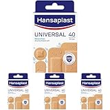 Hansaplast Universal Pflaster (40 Strips), schmutz- und wasserabweisende Wundpflaster, Pflaster Set mit starker Klebkraft & Bacteria Shield (Packung mit 4)