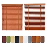 Holz Jalousien Fenster Innen Nach Maß Echtholz Jalousien 5 cm Lamellen Horizontaljalousie Verdunkelung Holzjalousie Für Zuhause Und Büro 30 60 90 100 110 125 140 145 160cm(Orange)