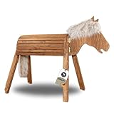 Dein Holzpferd Mia Kastanie 100cm für draußen Reitpferd Garten Voltigierbock für Kinder, Stehpferd groß, Gartenpferd hangefertigt aus Deutschland, Voltigierpferd Holzpony mit Mähne