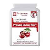 Cherry Max+ 2100mg Montmorency Cherry mit Schwarzkirsche I 90 vegane Kapseln hochfest I Hergestellt in Großbritannien von Prowise Healthcare