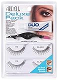 ARDELL Deluxe Pack - Style 110, 2x Paar Echthaarwimpern mit Duo Wimpernkleber und Applikator zum Anbringen der künstlichen Wimpern, das Original für Fake Lashes