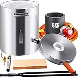 VEVOR Schmelzofen Propan Metall Schmelzofen 6 kg, Edelstahl Schmelzofen Gas 1482 ℃ inkl. 1 x Brenner, 1 x Tiegel, Schmiede Messerherstellung Schmiedeset für Kupfer, Aluminium, Gold, Silber usw.