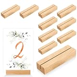 Litimkat 10 Stück Kartenhalter aus Holz für Hochzeiten, Bankette und Partys, Tischnummernhalter aus Buche, Menühalter für Restaurants