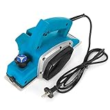 Qussse Elektro Hobelmaschine, 800W, 16000RPM, Spantiefe 1-2mm, Elektrohobel für Hobeln von Holzplatten, Massivholz und Kiefer, Holzbearbeitung Werkzeug