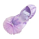 FGUUTYM Kleinkind Ballettschläppchen - Ballettschuhe Mädchen Trainingsschuhe Rutschfeste Weichen Sohlen Ballerinas Prinzessin Schuhe Yoga Tanzschuhe Gymnastikschuhe Kinder Elegant Kinderschuhe