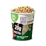 CHEF WOO high Protein Ramen - Spicy Tequila Lime I 12-er Pack Instant Nudeln Vegan mit 20 g Protein pro Portion I Asia Nudeln I Instant Ramen Halal & Kosher I Chinesische Nudeln Fertiggericht