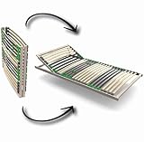 FlexStar 7-Zonen Lattenrost 80x200 cm – Kopfteil verstellbar Klappbar fertig montiert 28 Birke Federleisten Buche - Bis 140 kg - Für alle Matratzen - Bettrost - Stabil - Made in Europe - Vormontiert