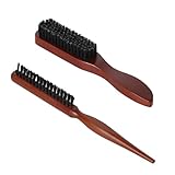Haarbürste mit Wildschweinborsten, Haarglättungsbürste, perfekt zum Stylen, Entwirren und Stylen, geeignet zum Schneiden und Kämmen von langen, dicken, lockigen Bart,