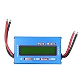 RC-Wattmeter-Leistungsanalysator, Batteriespannungs-Amperemessgerät-Tester mit digitalem LCD-Bildschirm, präziser 100-A-RC-Watt-Volt-Ampere-Watt-Tester für Solarsysteme, Boote,