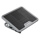 EUREKA ERGONOMIC Fußstütze Verstellbar Fußauflage mit Massagefläche Büro Schreibtisch Fußbank für Büro und Zuhause Schwarz und Grau