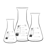 Glaskolben für das Labor, 1 Stück 50 ml bis 1000 ml transparenter dreieckiger Glaskolben mit trompetenförmiger Öffnung, Erlenmeyerkolben(1000ml)