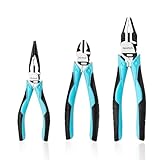 DURATECH Zangen Set, 3tlg. Zangensatz mit Hoher Hebelwirkung, Zangenset, Kombizange 200mm Spitzzange 160mm Seitenschneider 160mm für Heimwerker, Profis, DIY, Reparatur