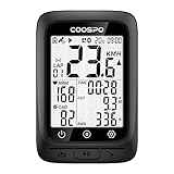 COOSPO BC107 Fahrradcomputer GPS Kabellos Drahtloser Fahrradtacho Kilometerzähler, Bluetooth5.0 ANT+ Rennrad Fahrrad Radcomputer 2.4 Zoll LCD mit Hintergrundbeleuchtung Kompatible mit Strava