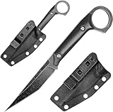 Syagot Karambit Messer mit Stonewashed D2-Stahl 8cm Klinge und Kydex-Scheide, fester Klinge und G10-Griff, EDC Taschenmesser für Outdoor Survival Jagd Angeln Camping, Geschenke für Männer