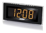 Karcher UR 1080 Uhrenradio (PLL-FM-Radio, Raumtemperaturanzeige, LED-Stimmungslicht, dimmbares Display, Dual-Alarm, Wochenend/Nap/Snooze-Funktion, Sleep-Timer) schwarz