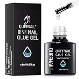 8ml 6 in 1 Nagelkleber,Nail Glue,Nagelkleber für Kunstnägel,Nail Glue Gelfür Nagelspitzen,Nagel Kleber Gel Nägel,Nagelklebermit Pinsel,Schnell Nagelspitze Kleber,für Haus/Salon
