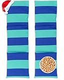 HERBALIND Kirschkernkissen 50x15 cm 3-Kammer STRIP - 630gr Kirschkerne & 100% Baumwolle - Natürliches Wärmekissen Mikrowelle & Backofen – Wärmflasche Handmade in Germany