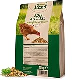 HÜHNER Land Hühnerfutter – Edle Auslese mit Oregano 10kg I Hühner Alleinfutter, OHNE GENTECHNIK & ZUSÄTZE, GVO frei, Ganzjahresmischung Körnerfutter für Hühner, Wachteln, Küken & Geflügel