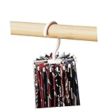 SOLUSTRE Multifunktionaler Drehbarer Krawattenhalter aus Kunststoff Rutschfestes Design Fach Organizer für Krawatten und Schals Platzsparend Weiß ohne Montage für Herrenkleiderschränke