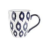 ABBNIA Kaffeetasse, kreativer Becher, blaue geometrische Keramiktasse, große Teetasse und Trinkbecher, 4 Arten von Home-Office-Kaffeetassen sind verfügbar