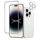 REZFON 2X Panzerglas + 2X Kameraschutz iPhone 14 Pro Max 9H Echtglas Full Cover Set