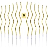 XUSSMM 36 Stückes Geburtstagskerzen, Gold Spiral Kuchen Kerzen, Geburtstagskerzen Kinder, Geburtstagskerzen für Torte, wunderkerzen geburtstag für Geburtstag, Hochzeit Party Dekoration