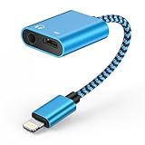 2 in 1 iPhone Kopfhörer Adapter und Laden, Lightning auf 3,5mm Klinke Adapter iPhone Aux Adapter Schnellladung Ladegerät, Aux Audio Splitter Konverter für iPhone 14 Pro/14 Plus/14/13/12/11/X/XS/XR/8