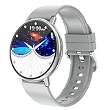 Efolen Smartwatch Damen mit Telefonfunktion, 1.32' Klein Fitnessuhr Damen mit Herzfrequenz, Blutdruck, Schlafüberwachung, Schrittzähler IP67 Wasserdicht Rund Smart Watch für Android iOS Silber