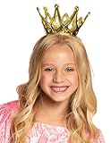Boland 61591 - Krone Amy, 1 Stück, Größe ca. 9 cm, Gold mit Gummiband, aus glänzendem Kunststoff, Klettverschluss, Prinzessin, Prinz, Königin, König, Accessoire, Verkleidung, Karneval, Kostüm, Märchen