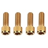 MasYosh Mountainbike-Bremsschrauben, Titanlegierung M6 16 Mm Scheibenbremsen-Klemmschrauben mit Präzisem Gewinde und Rostfreier Oberfläche, Zur Befestigung von Fahrradbremsen und (Golden)