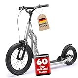 STAR SCOOTER Kinder Tret Roller ab 7-8 Jahre | 16/12 Zoll Mixed City Kick Scooter Luftreifen | Grau