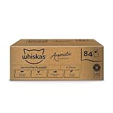 WHISKAS Aromatic Selection Multipack Katzennassfutter 1+, 84x85g - 4 Geschmacksrichtungen: Schwein, Huhn, Lachs, Meeresfisch in Sauce