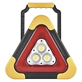 EMOS - Wiederaufladbarer LED Warndreieck mit 5 Lichtmodi inkl. Akku und USB-Ladekabel - Multifunktionelle Notfall-Leuchte mit Powerbank-Funktion und LED Anzeige - Gelb/Schwarz/Rot