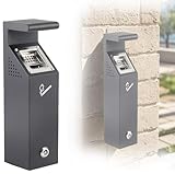 Küchenabfalleimer, Wandmontage Mülleimer, Abfallsammler Aus Stahl Für Draußen, Gewerblicher Abfallsammler Für Patio Büro Platz Café Laden Hotel Straße, Regendicht, Feuerfest,10X10x40 cm