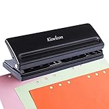 Kiswleon 6 Fach Locher Binder Puncher,Büro Binder Puncher für Verstellbare Abstände Metall Locher für A3 A4 A5 A6 B3 B3 B4 B5 B6 B7 Größe Sechs Ringbuch Planer,8 Blatt Stanzkapazität(Schwarz)