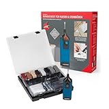 EASYmaxx Reparatur-Set Fliesen & Steinböden 16tlg. | Bodenreparaturset inkl. Wachsschmelzer, für Steingut, Blumentöpfe und andere Oberflächen aus Keramik geeignet | Ideal zum Ausbessern [inkl. AA]