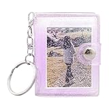 Mini-Foto-Schlüsselanhänger, 24 Taschen, Mini-Bilderbinder, klarer Schlüsselring-Binder, für Bilderbrieftasche, Kinder, Erwachsene, Männer, Frauen, Geburtstag, Hochzeit, Schule