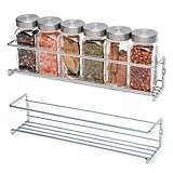 Gewürzregal Wand 2 Set Gewürzregal Hängend Ohne Bohren Küchen Gewürzregal Metall Spice Rack Wall No Drilling Küchenregal Hängend Gewürzständer Für Küchenschrank Duschablage Hängen Organiser (Silber)