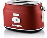 Westinghouse Retro-Toaster, 2 Scheiben, extra breite Schlitze, Warmhaltegestell, 815 W, rot