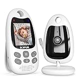 Babyphone mit Kamera Tragbares Vox-Funktion Temperatursensor Nachtsicht-Video-Babyfon 2,4 Ghz, BOIFUN Intelligentes Standby Baby monitor Gegensprechanlage Schlaflieder Lange Akkulaufzeit, 720p
