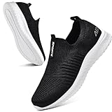 Littleplum Damen Slip On Sneaker Memory Foam Walkingschuhe Turnschuhe Fitness Gym Sportschuhe Bequeme Schlupfschuhe,Weiß Blau,40 EU